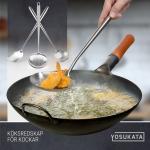 Small Yosukata 43 cm Köksredskap Set: Wokspatel, Wokslev och Skumsked (rostfritt stål)