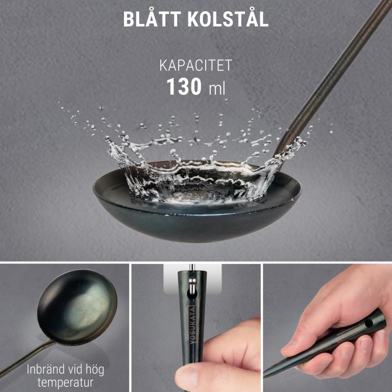 Yosukata 43 cm Köksredskap Set: Wok Spatel, Slev och 3 Par Wok Pinnar i Bambu (Förkryddade) 