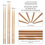 Small Yosukata 43 cm Köksredskap Set: Wok Spatel, Slev och 3 Par Wok Pinnar i Bambu (Förkryddade) 