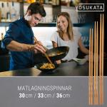 Small Yosukata 43 cm Köksredskap Set: Wok Spatel, Slev och 3 Par Wok Pinnar i Bambu (Förkryddade) 