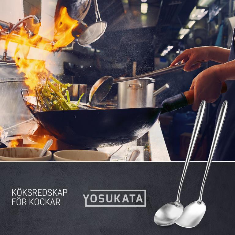 Yosukata 43 cm Köksredskap Set: Wok Spatel och Slev (rostfritt stål)