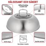 Small Yosukata 29 cm Woklock (rostfritt stål, insats av härdat glas)