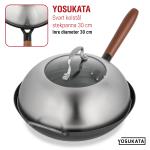 Small Yosukata 29 cm Woklock (rostfritt stål, insats av härdat glas)