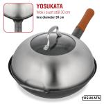 Small Yosukata 29 cm Woklock (rostfritt stål, insats av härdat glas)