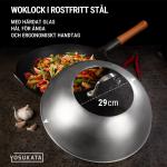 Small Yosukata 29 cm Woklock (rostfritt stål, insats av härdat glas)
