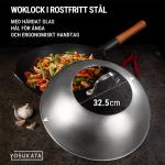 Small Yosukata 32,5 cm Woklock (rostfritt stål, insats av härdat glas)