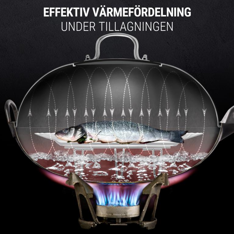 Yosukata 32,5 cm Woklock (rostfritt stål, insats av härdat glas)