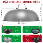 Small Yosukata 34,5 cm Woklock (rostfritt stål, insats av härdat glas)
