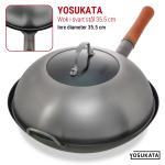 Small Yosukata 34,5 cm Woklock (rostfritt stål, insats av härdat glas)
