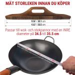 Small Yosukata 34 cm Woklock i trä (med karboniserad yta)