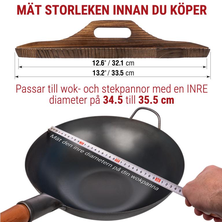 Yosukata 34 cm Woklock i trä (med karboniserad yta)