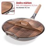 Small Yosukata 34 cm Woklock i trä (med karboniserad yta)
