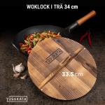Small Yosukata 34 cm Woklock i trä (med karboniserad yta)