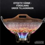 Small Yosukata 34 cm Woklock i trä (med karboniserad yta)