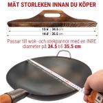 Small Yosukata 36 cm Woklock i trä (med karboniserad yta)