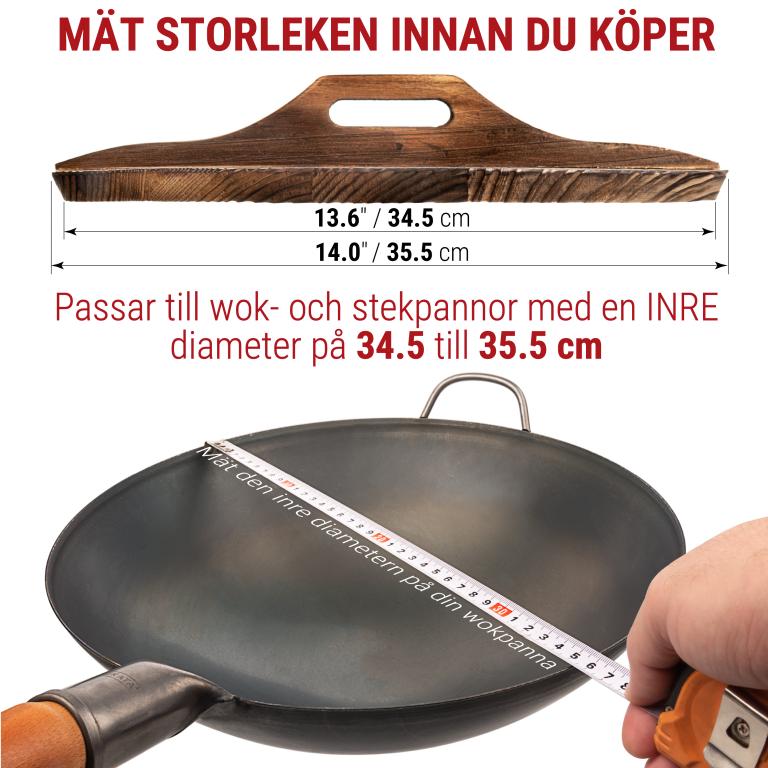 Yosukata 36 cm Woklock i trä (med karboniserad yta)
