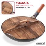 Small Yosukata 36 cm Woklock i trä (med karboniserad yta)