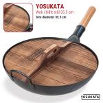 Small Yosukata 36 cm Woklock i trä (med karboniserad yta)