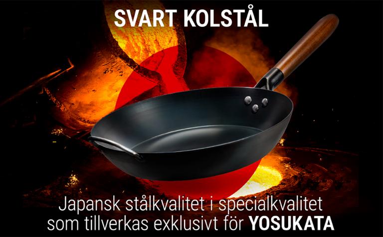 Yosukata 30 cm Stekpanna i svart kolstål (Förvärmd)