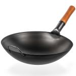 Small Yosukata 36 cm Wok i svart kolstål (Rund botten, Förvärmda)