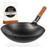 Small Yosukata 36 cm Wok i svart kolstål (Rund botten, Förvärmda)