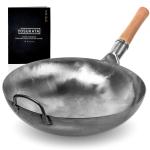 Small Yosukata 36 cm Wok i blått kolstål (Rund botten, Ej förvärmd)