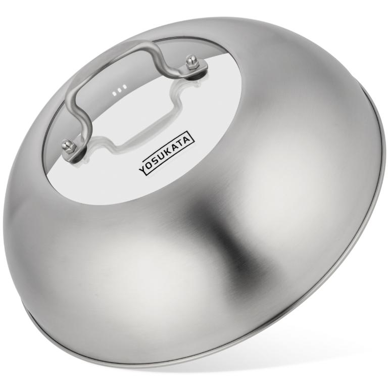 Yosukata 29 cm Woklock (rostfritt stål, insats av härdat glas)